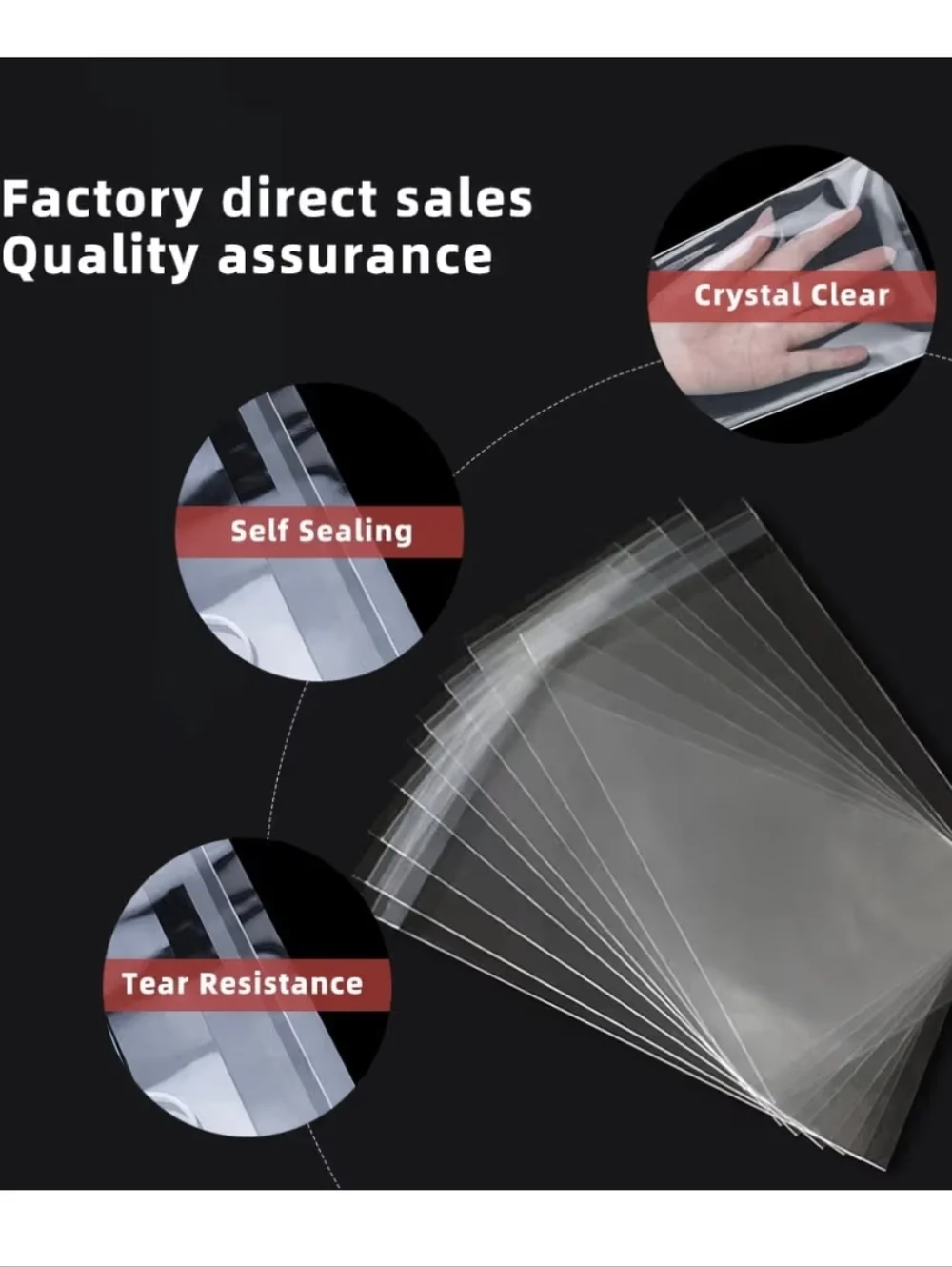 Crystal Clear Self-Sealing Plastic Bags - (20)
